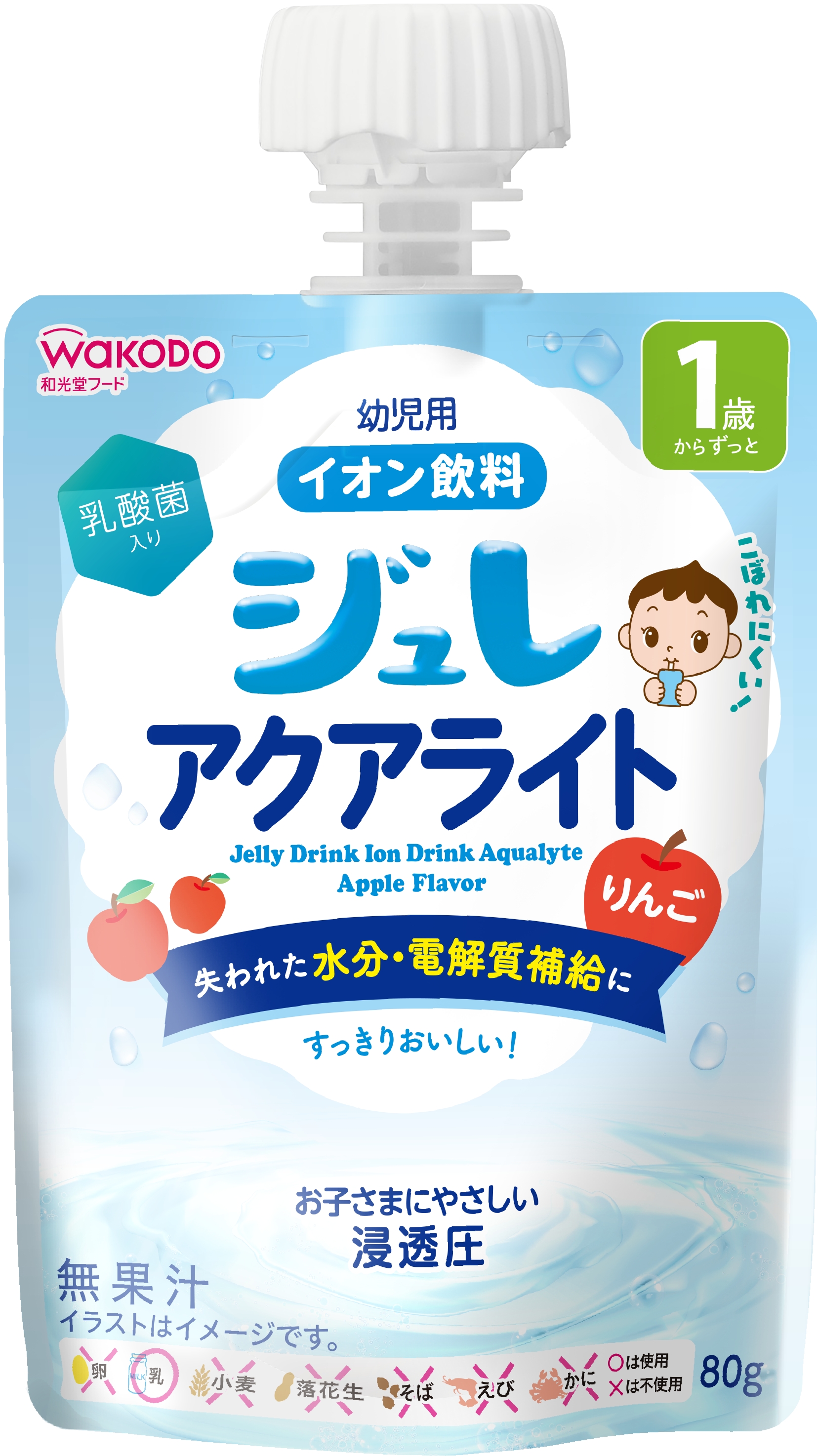Wakodo My Jelly Drink Ion Aqualyte Apple Flavour (Bundle of 6)